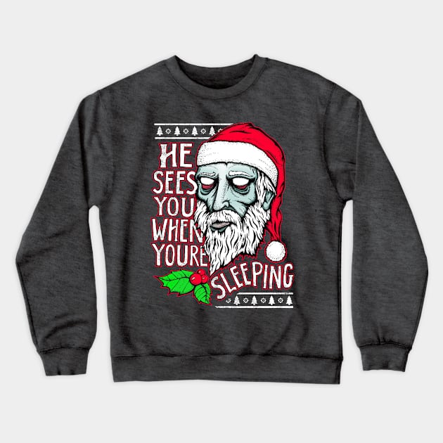 Satan Claus is Comin' Crewneck Sweatshirt by Ghoul_Jerk